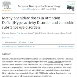 Methylphenidate, ADHD and addiction