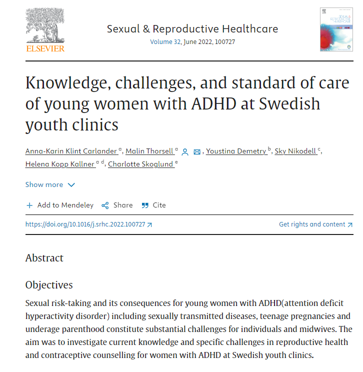 Sexual health and contraceptives