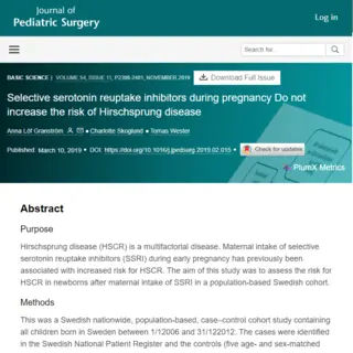 SSRI, pregnancy and Hirschsprung disease