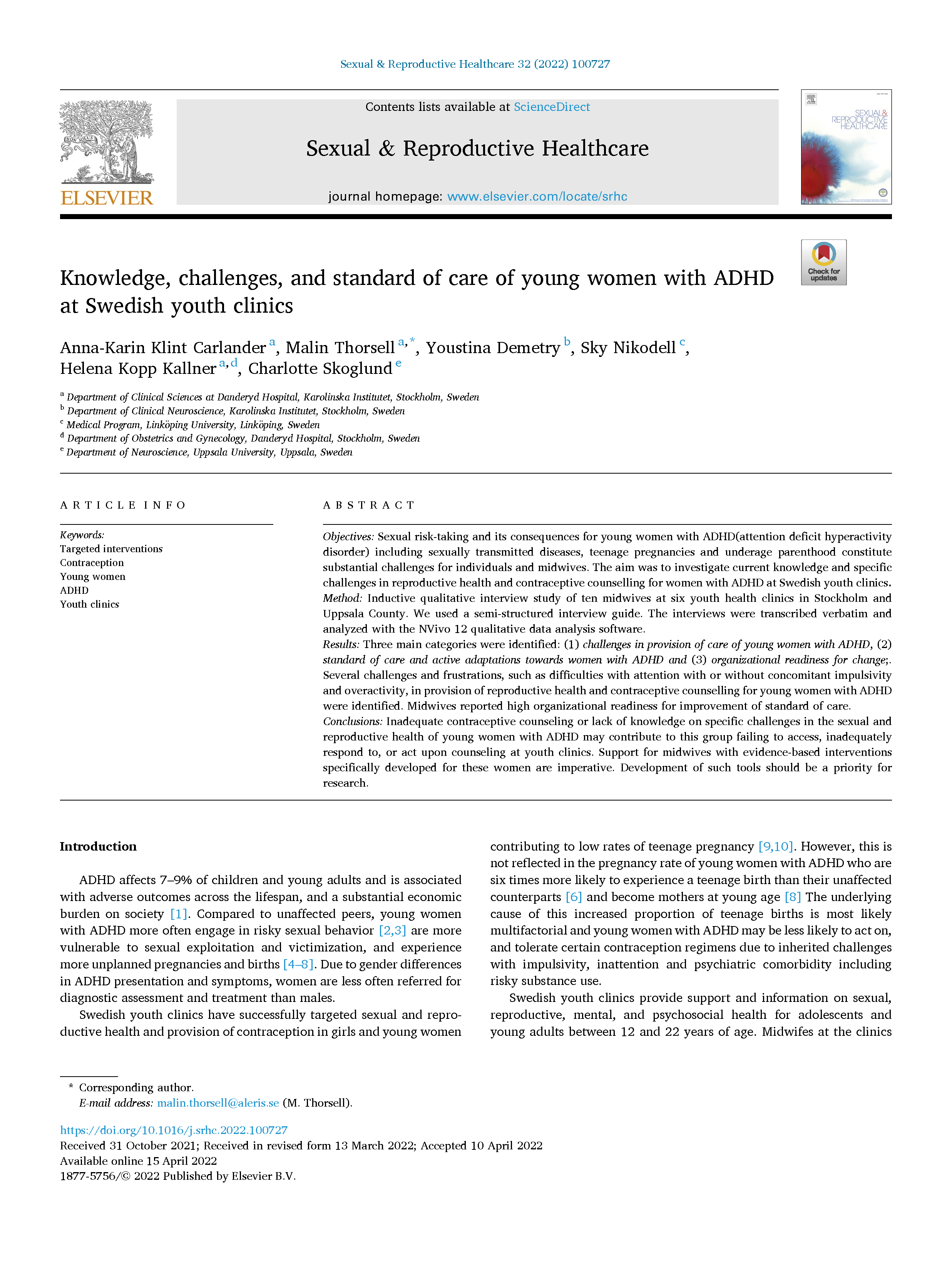 Sexual risk-taking and ADHD